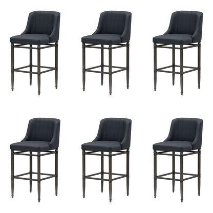 Marvin - Steel Frame Faux Leather Upholstered Bar Height Barstool