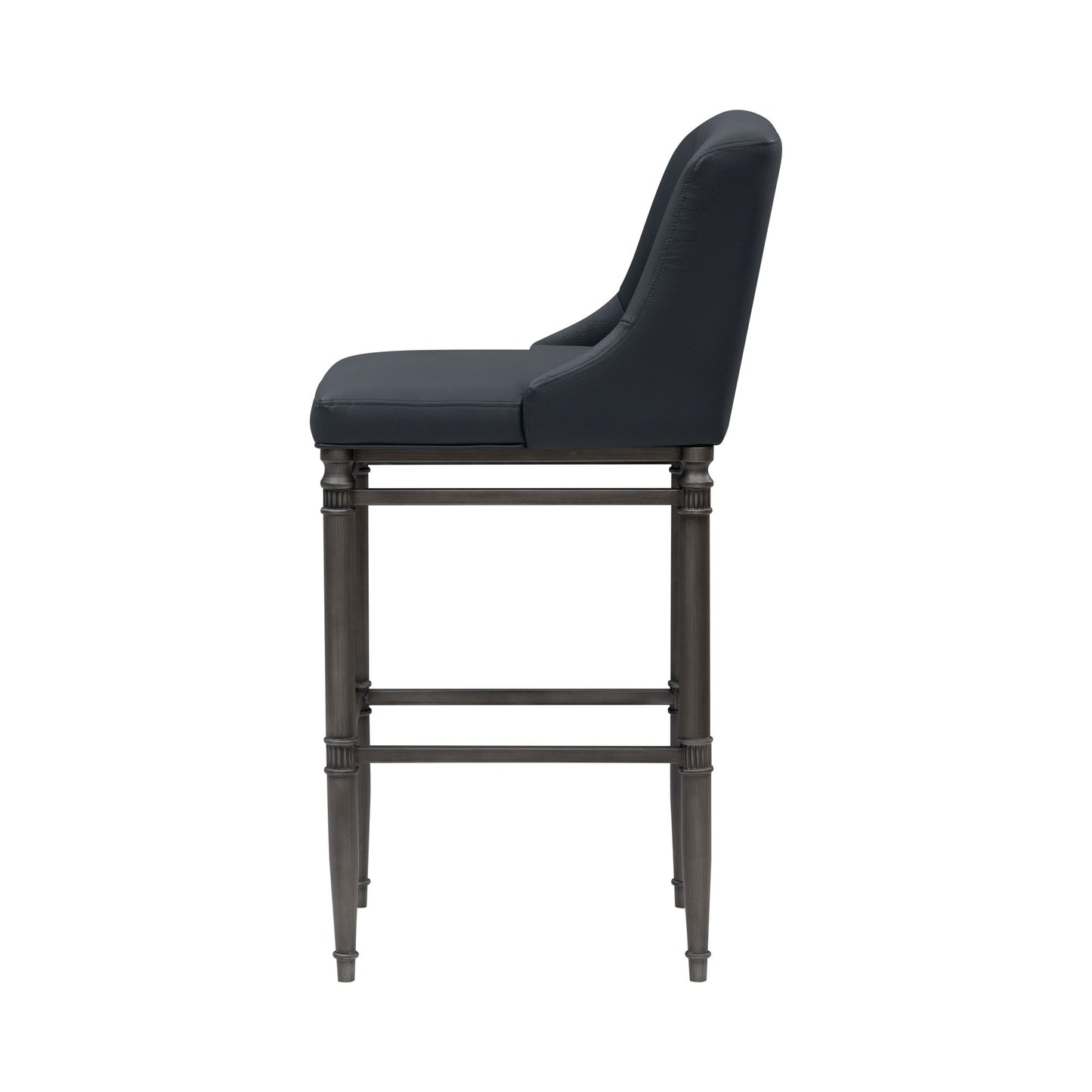 Marvin - Steel Frame Faux Leather Upholstered Bar Height Barstool