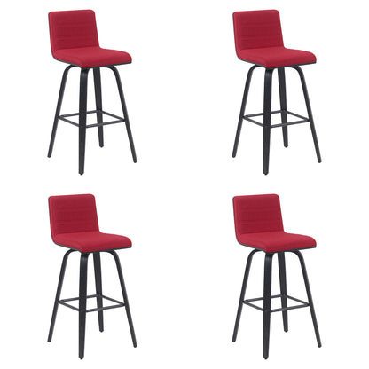 Vienna - Modern Swivel Bar Height Stool - Black Brushed Wood Frame