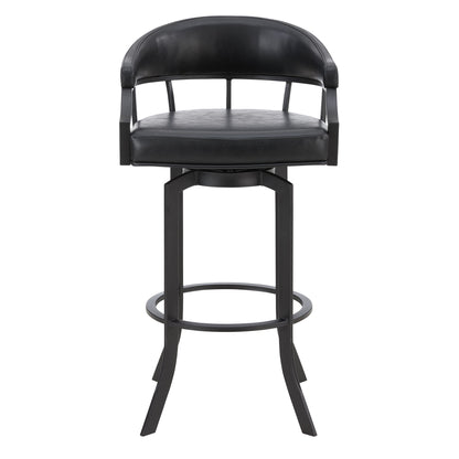 Pharaoh - Swivel Powder Coated And Faux Leather Metal Bar Stool