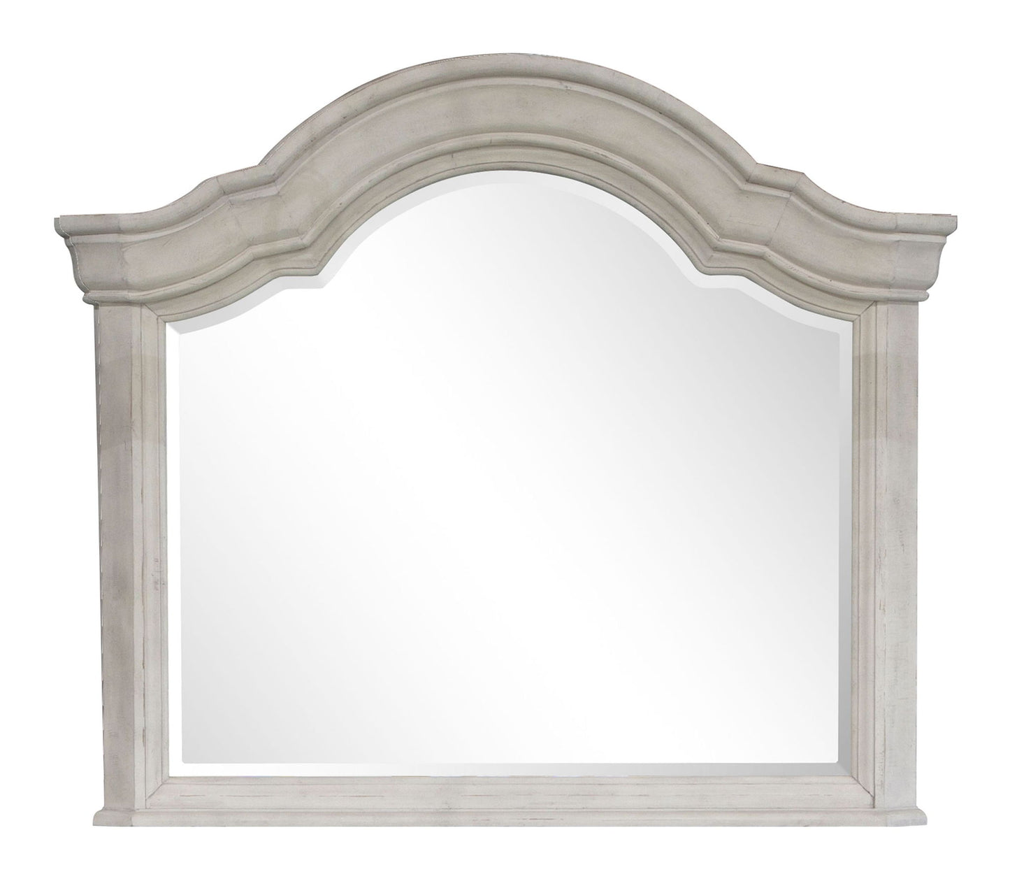 Bronwyn - Drawer Dresser With Shaped Mirror - Alabaster