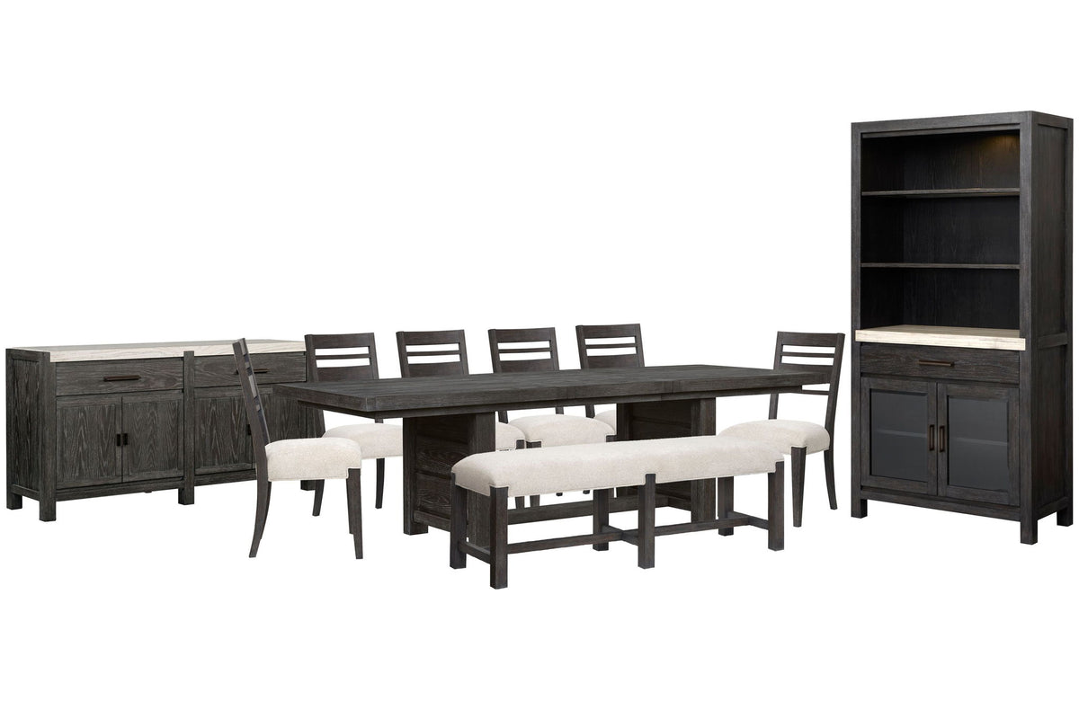 Plum Creek - 10 Piece Extendable Trestle Dining Table Set