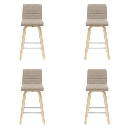 Vienna - 35.5" Swivel Counter Height Square Back Wood Bar Stool With Faux Leather Seat