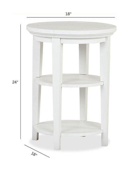 Heron Cove - Round Accent End Table - Chalk White
