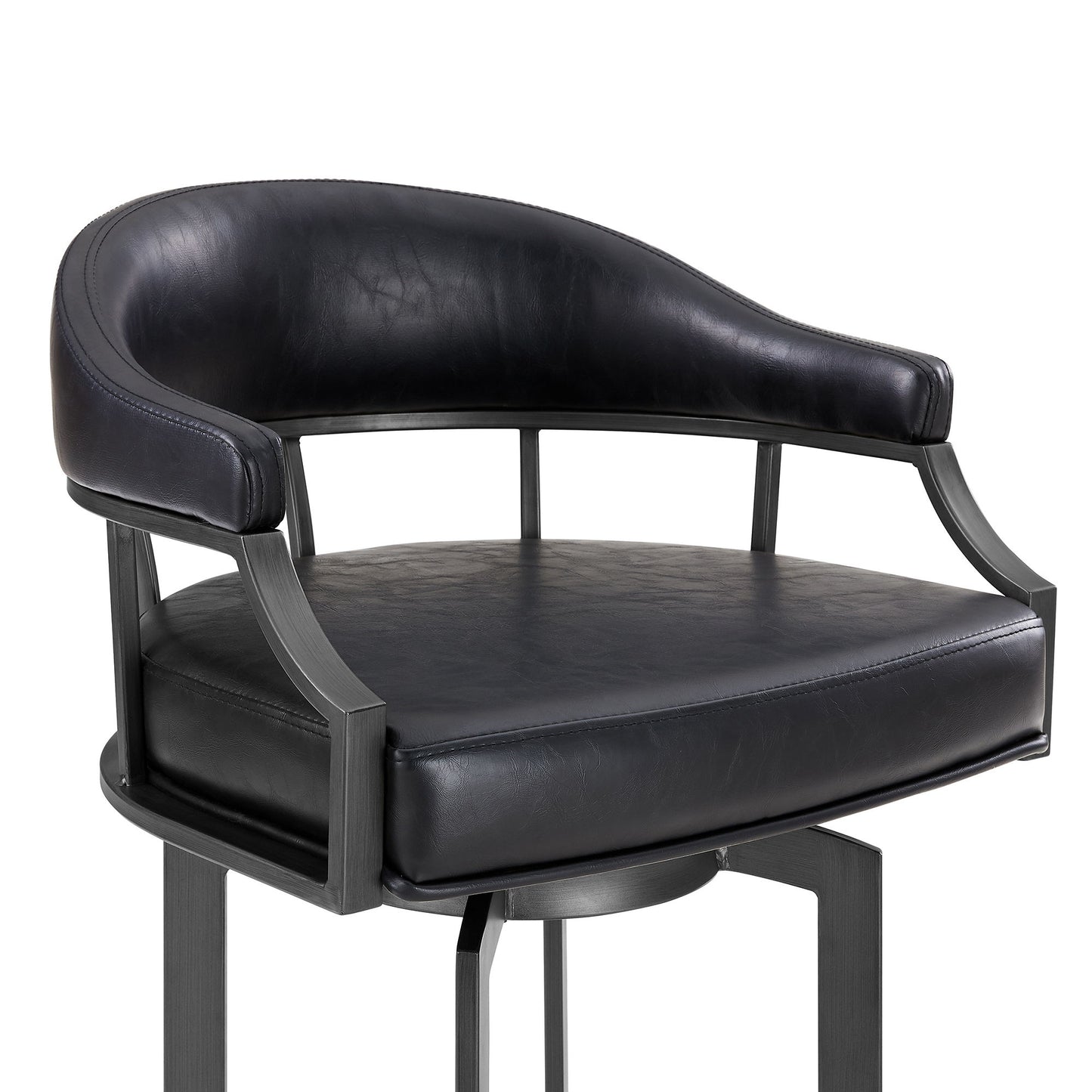 Pharaoh - Swivel Faux Leather Bar Stool - Mineral Finish