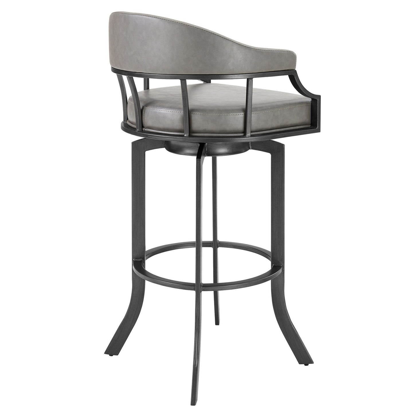 Pharaoh - Swivel Faux Leather Bar Stool - Mineral Finish