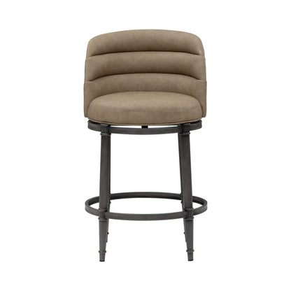 Eunice - Faux Leather Upholstered Swivel Counter Height Barstool