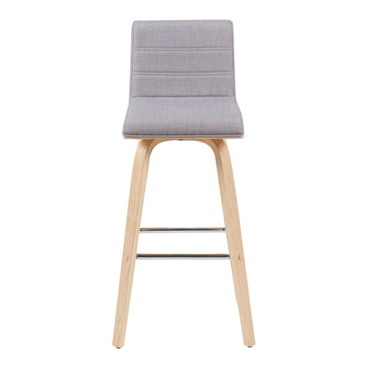 Vienna - Modern Swivel Bar Height Stool - Patterned Oak Wood Frame