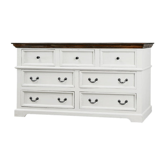 Madison Avenue - 7-Drawers Dresser - Aged White / Tobacco