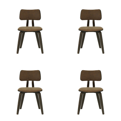 Jaguar - Curved Back Wood Dining Chair With Faux Leather Seat