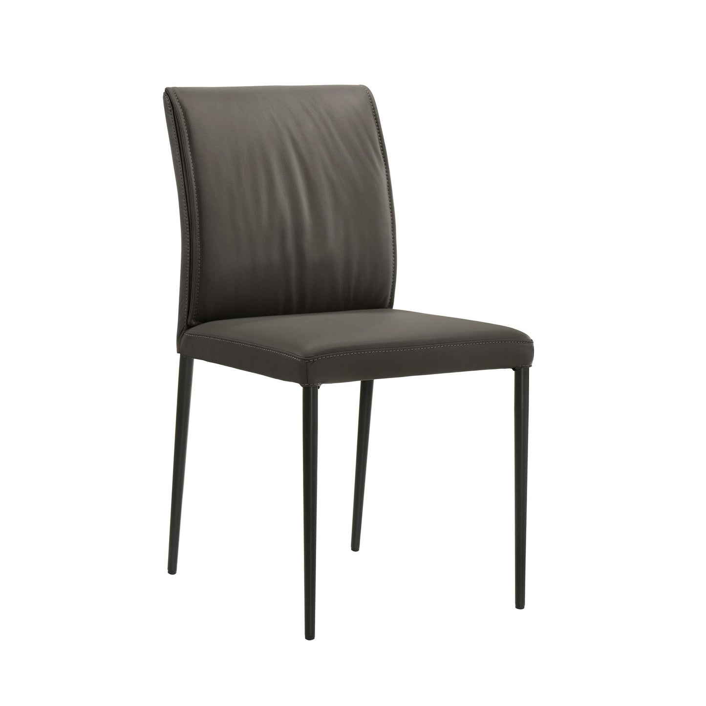 Meriam - Full Back Top Grain Leather Upholstered Metal Dining Chairs (Set of 2)