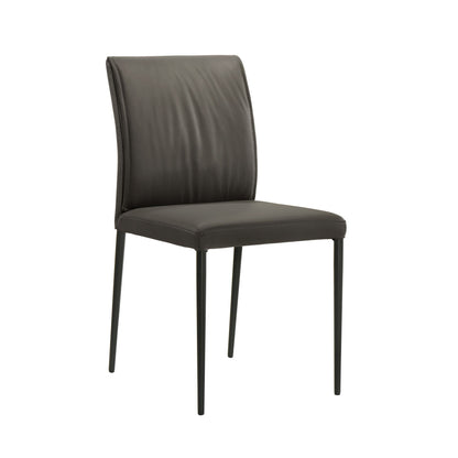 Meriam - Full Back Top Grain Leather Upholstered Metal Dining Chairs (Set of 2)