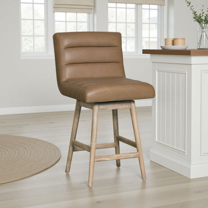 Elias - Swivel Rubberwood Barstool