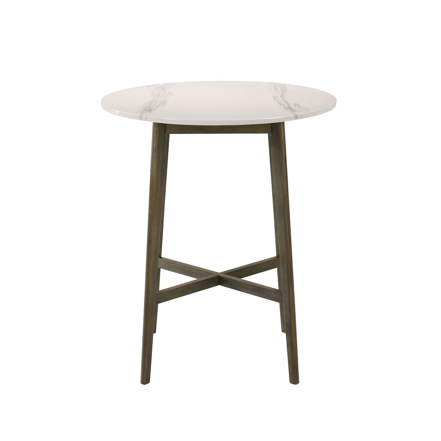 Jayla - 35.5" Marble Top Pub Table - Night Wenge / White