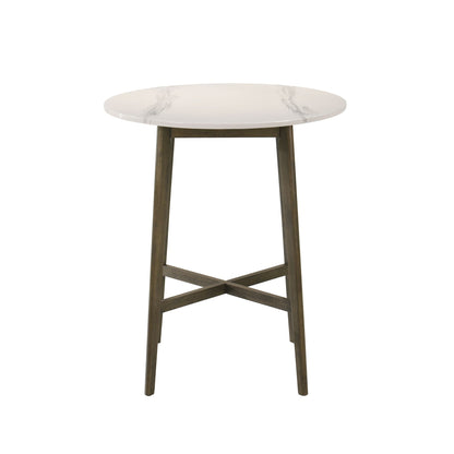 Jayla - 35.5" Marble Top Pub Table - Night Wenge / White