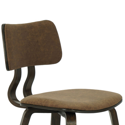 Jaguar - Curved Back Wood Dining Chair With Faux Leather Seat