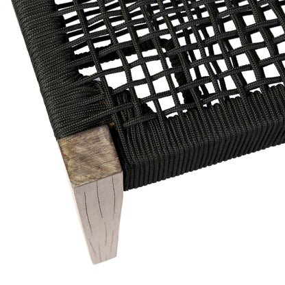 Camino - Indoor Outdoor Dining Bench - Eucalyptus Wood And Charcoal Rope
