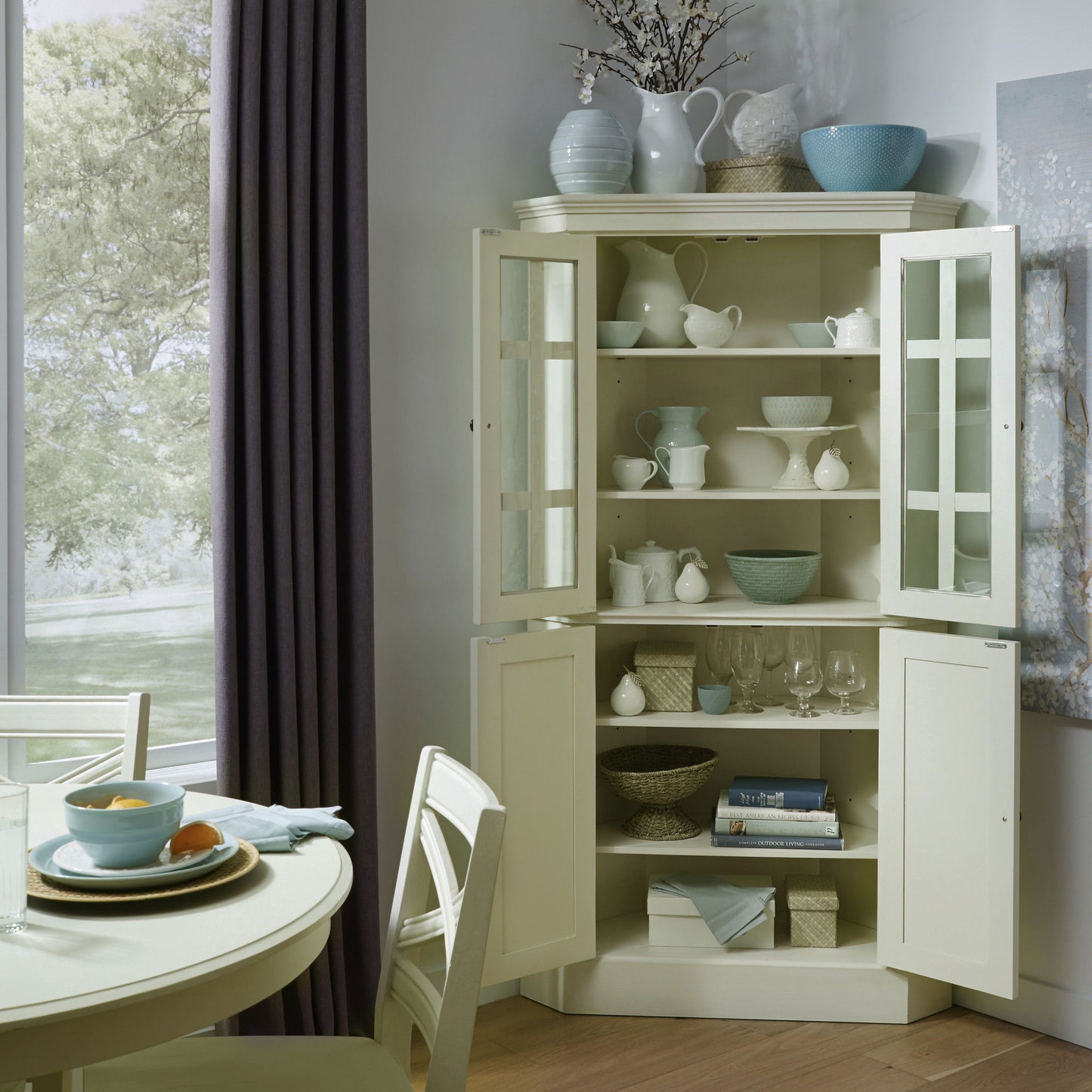 Seaside Lodge - Corner China Cabinet - White