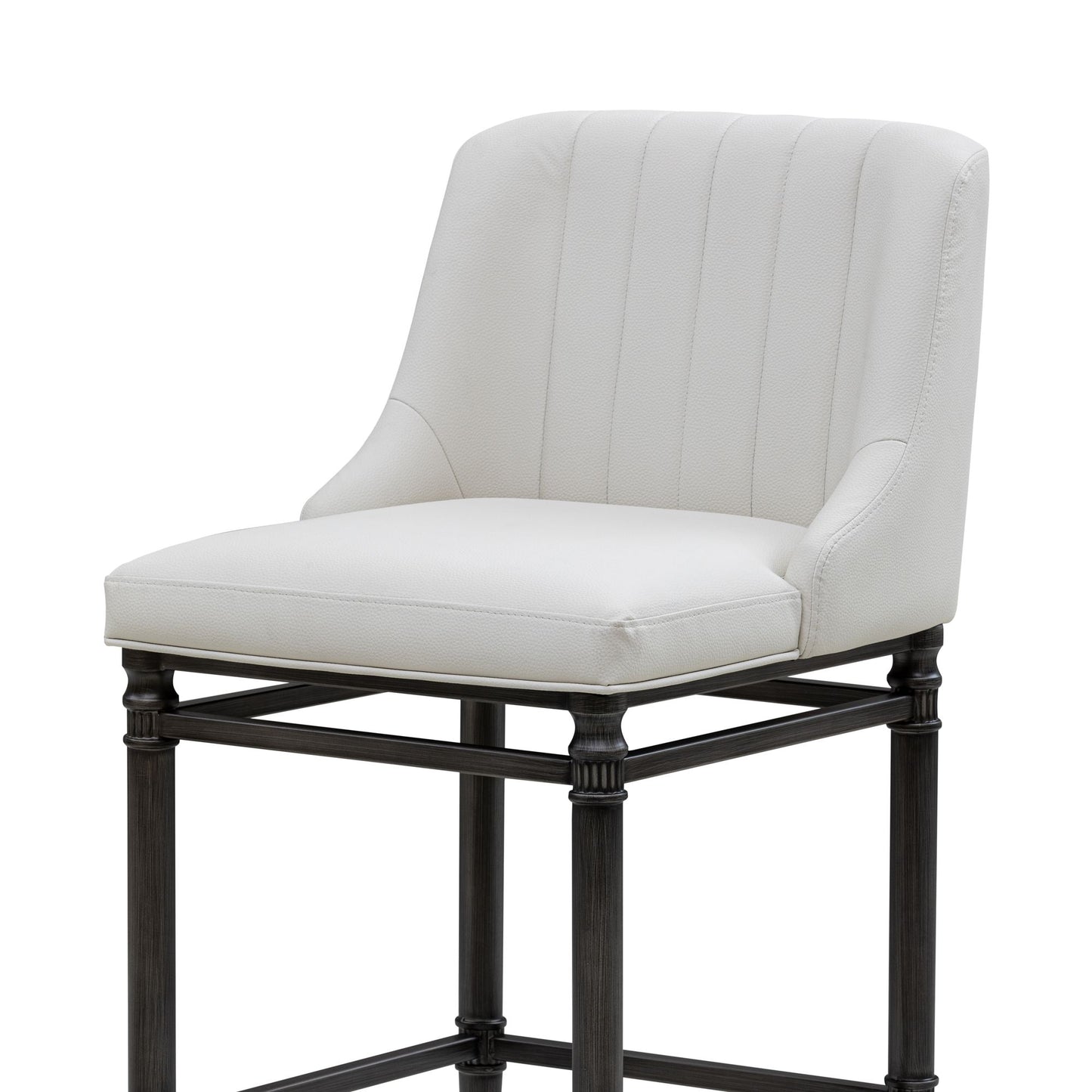 Marvin - Steel Frame Faux Leather Upholstered Counter Height Barstool
