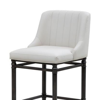 Marvin - Steel Frame Faux Leather Upholstered Counter Height Barstool