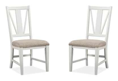 Heron Cove - Dining Side Chair With Upholstered Seat (Set of 2) - Chalk White