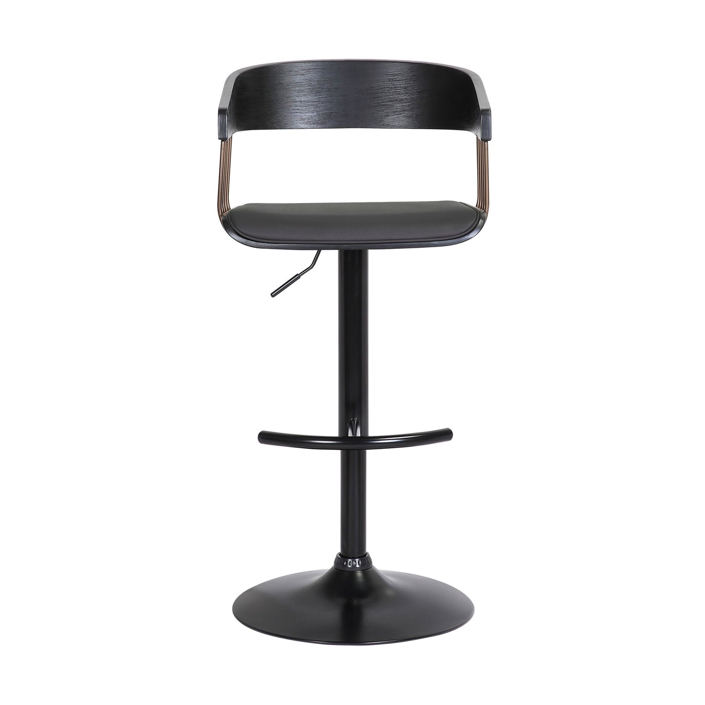 Larisa - Adjustable Black Bar Stool - Black / Golden Bronze