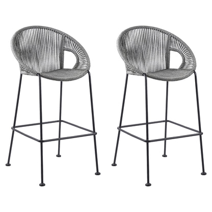 Acapulco - 30" Indoor Outdoor Steel Bar Stool With Rope Set of 2