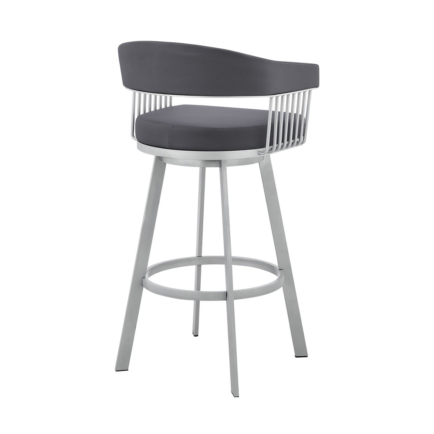 Bronson - Faux Leather Metal Bar Stool