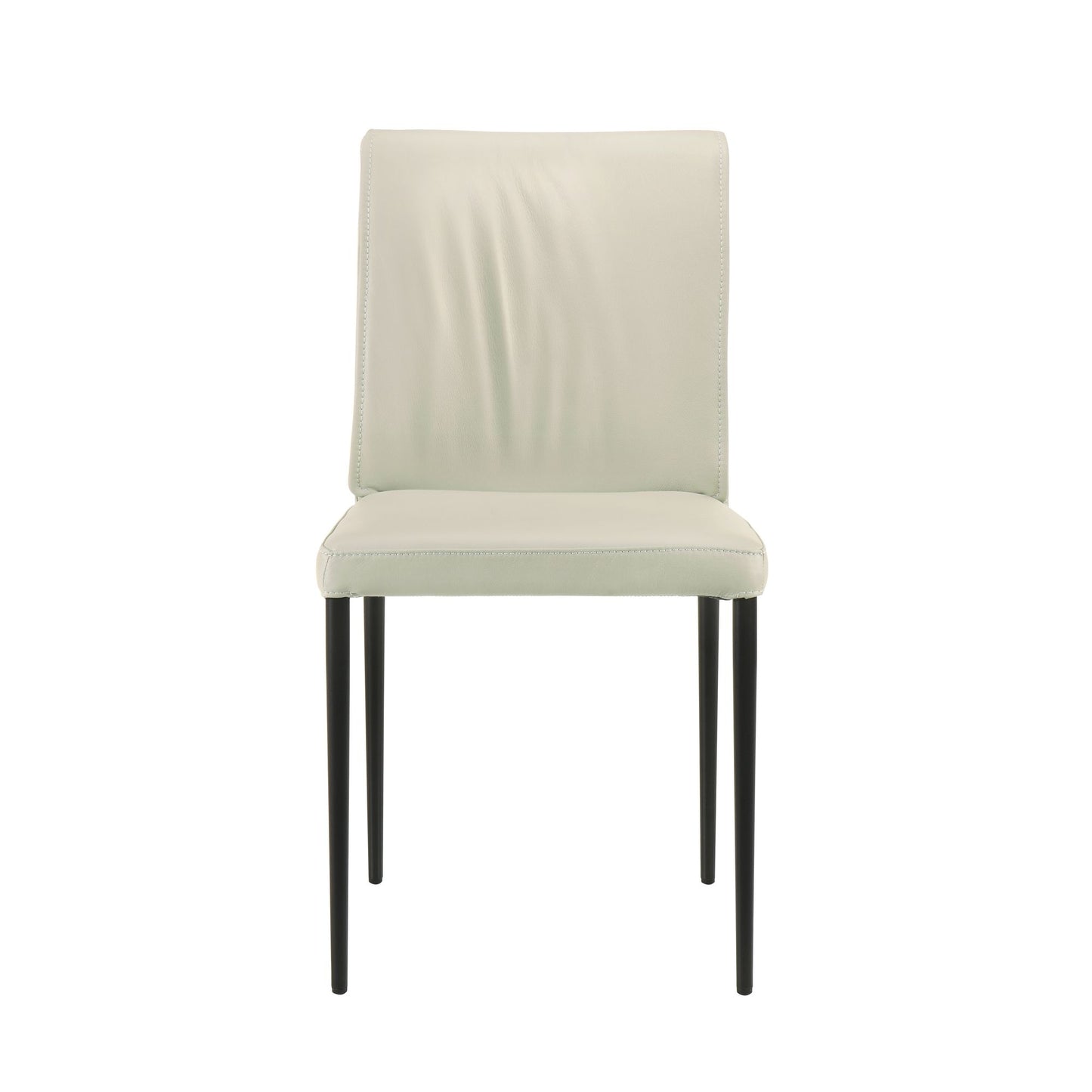 Meriam - Full Back Top Grain Leather Upholstered Metal Dining Chairs (Set of 2)