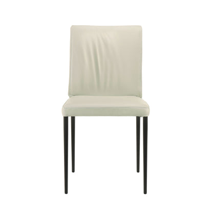Meriam - Full Back Top Grain Leather Upholstered Metal Dining Chairs (Set of 2)
