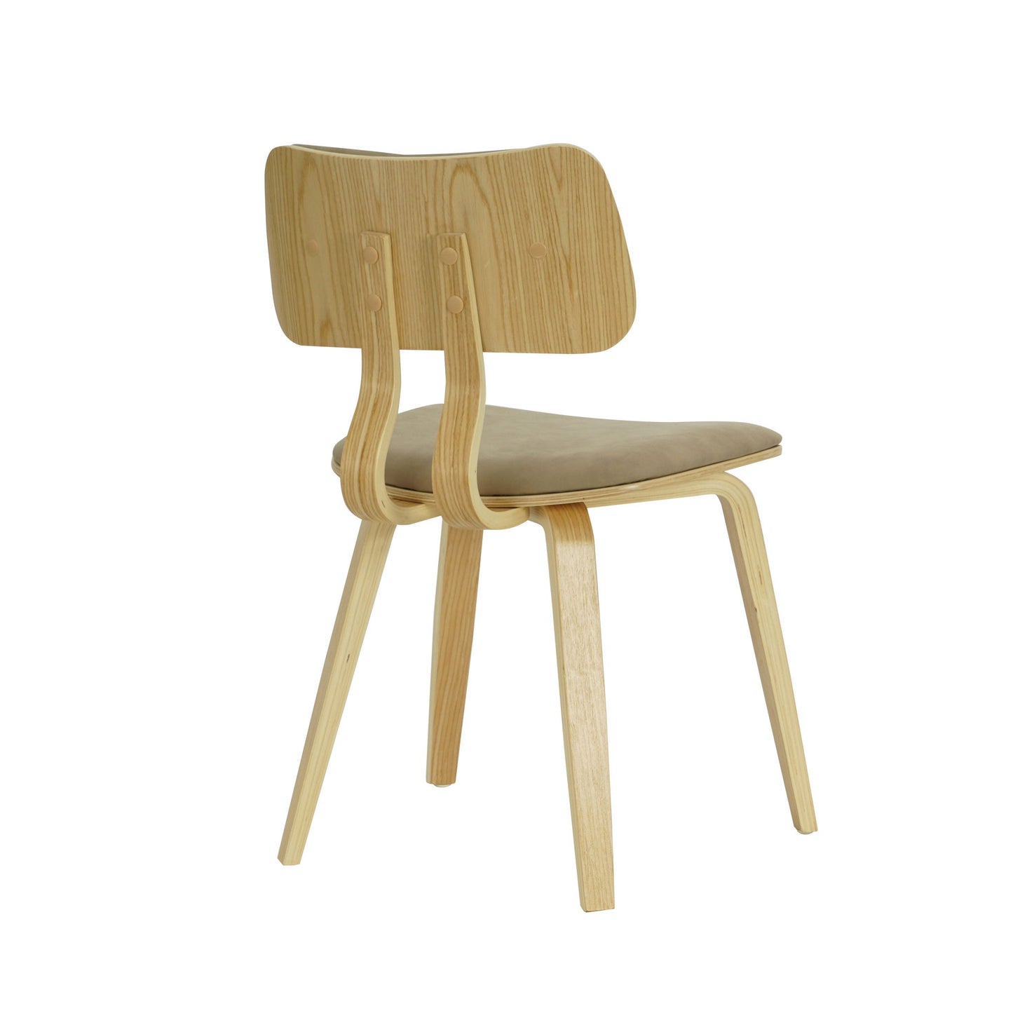 Jaguar - Curved Back Wood Dining Chair With Faux Leather Seat