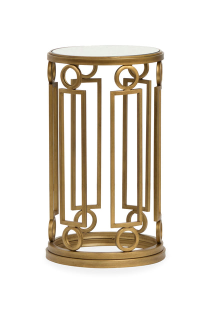 Lorena - Round Accent Table - Burnished Brass