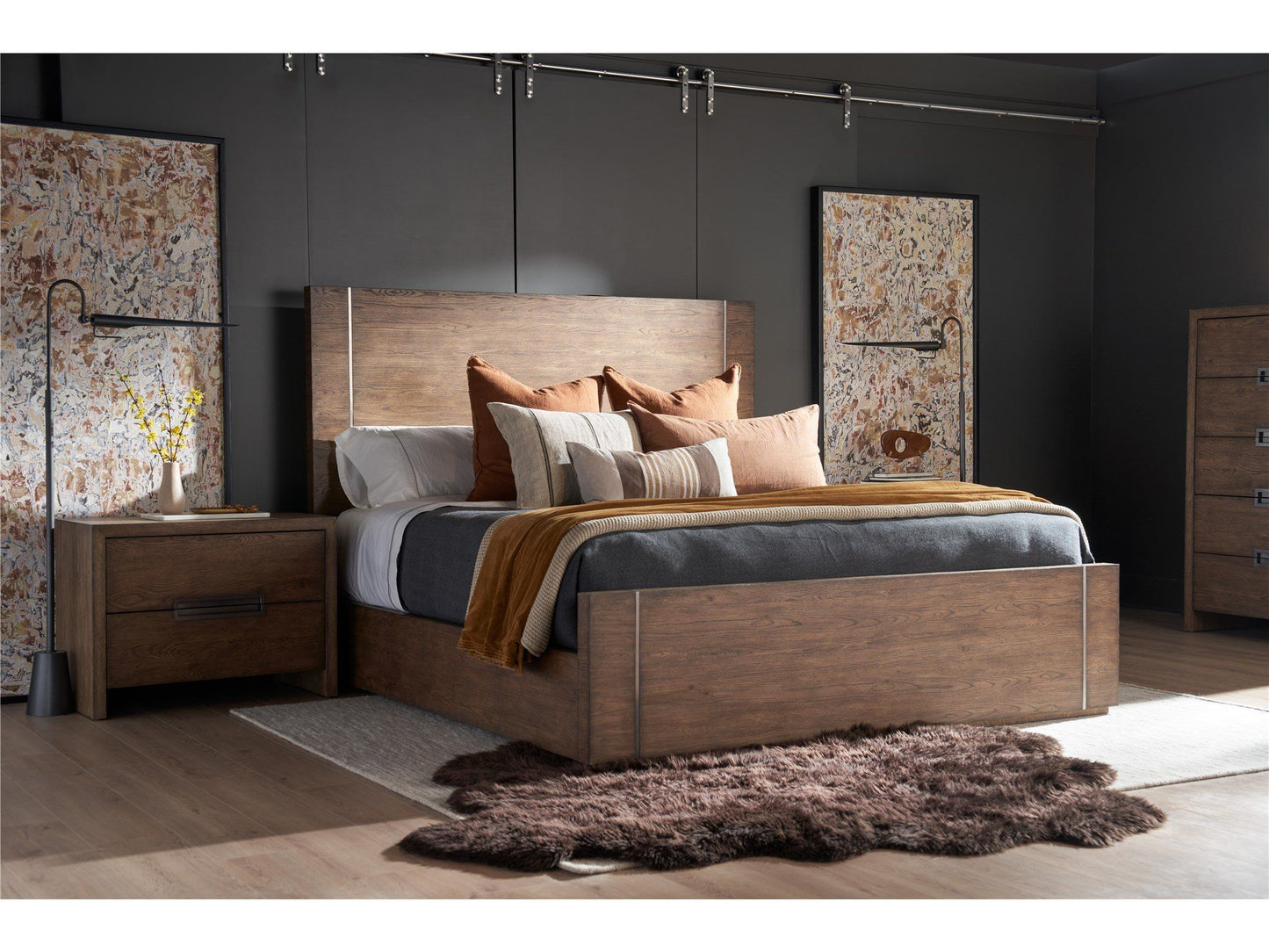 Modern - Koda King Panel Bed - Dark Brown