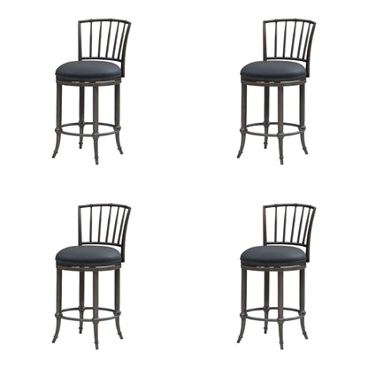 Vince - Commercial Grade Steel Frame Faux Leather Upholstered Swivel Counter Height Barstool