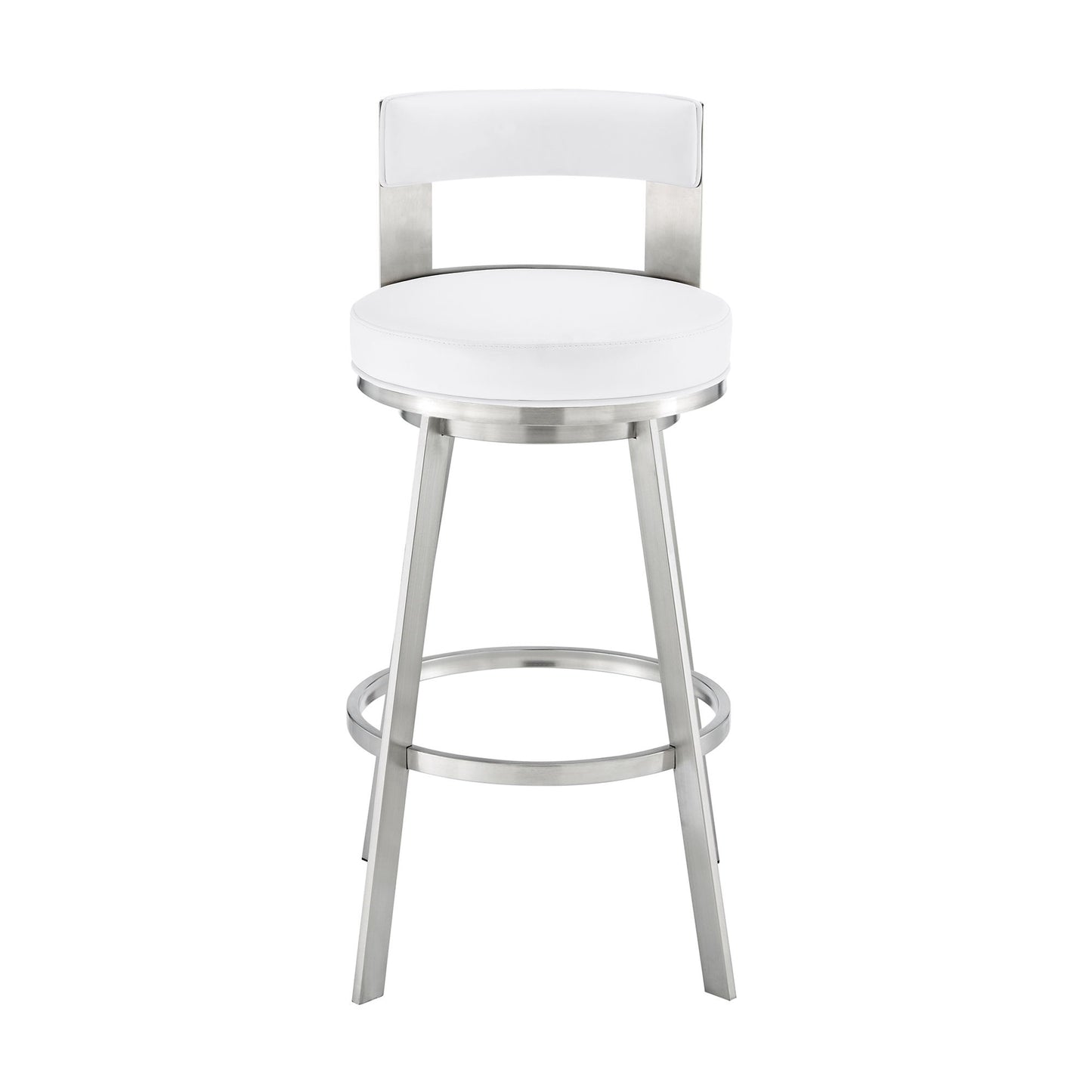 Lynof - Swivel Bar Stool - Brushed Stainless Steel Finish