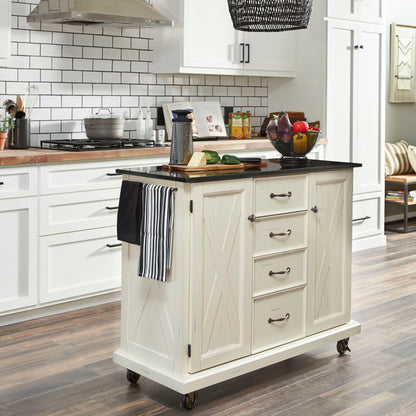 Bay Lodge - 35.5" Wood Kitchen Cart - White