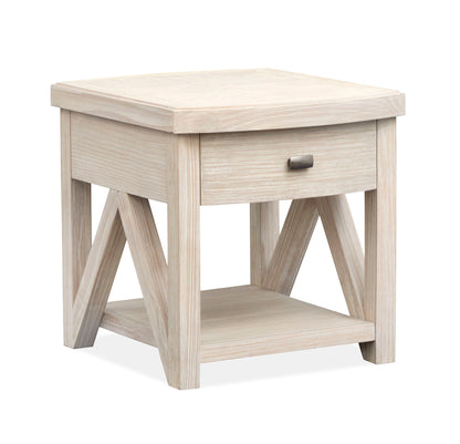 Bostwick - Rectangular End Table - Coconut Cream