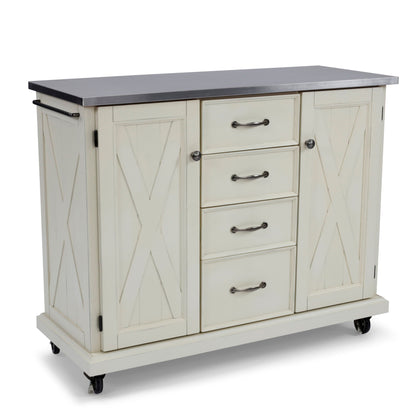 Bay Lodge - Wood Kitchen Cart - White
