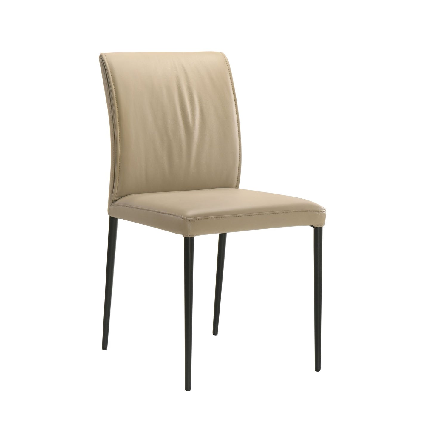 Meriam - Full Back Top Grain Leather Upholstered Metal Dining Chairs (Set of 2)