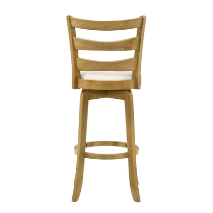 Melindra - Modern Farmhouse Swivel Wood Bar Height Kitchen Bar Stool