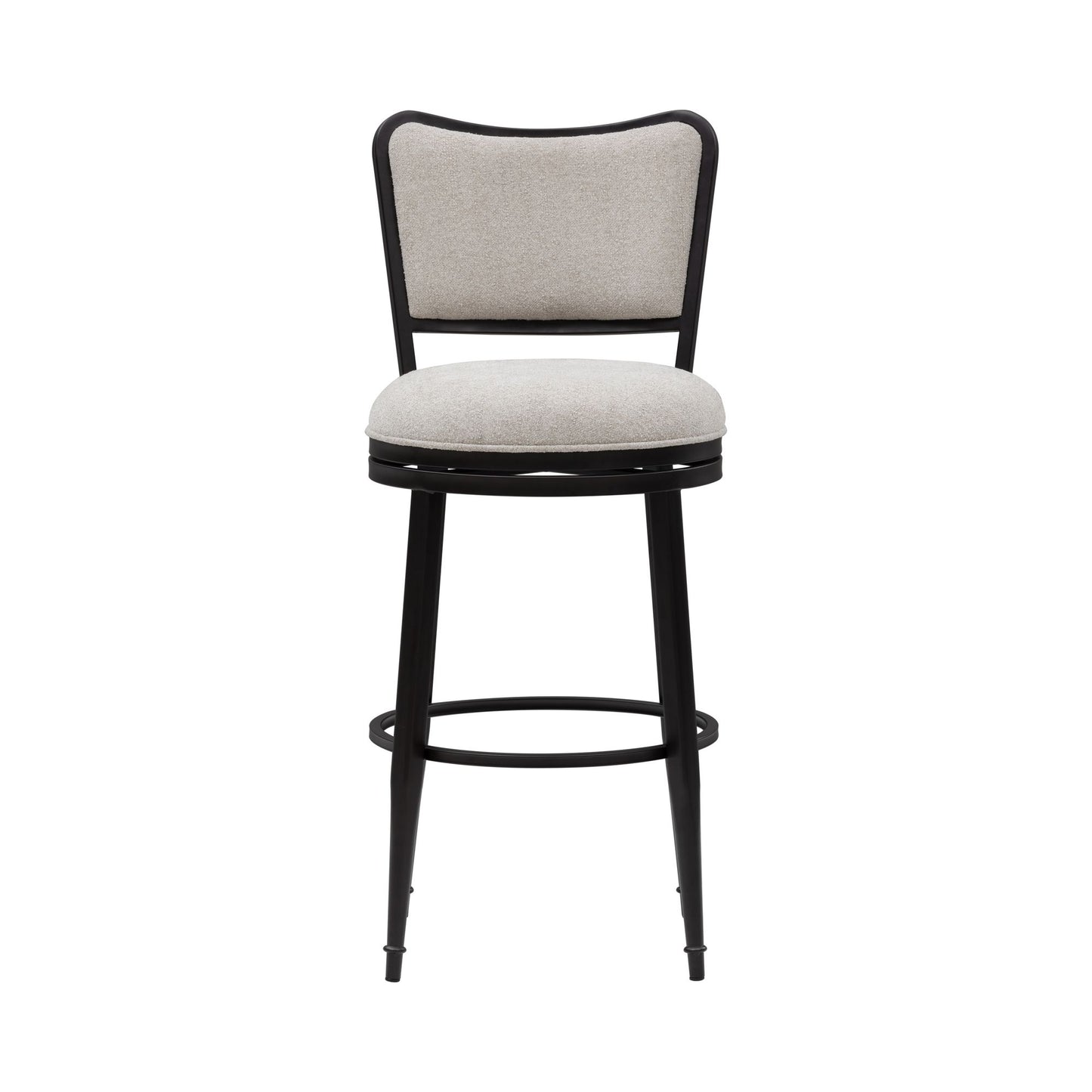Baxter - Steel Frame Fabric Upholstered Swivel Bar Height Barstool