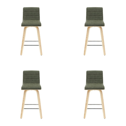 Vienna - 35.5" Swivel Counter Height Square Back Wood Bar Stool With Faux Leather Seat