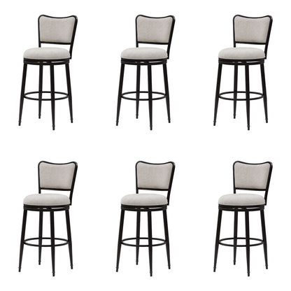 Baxter - Steel Frame Fabric Upholstered Swivel Bar Height Barstool