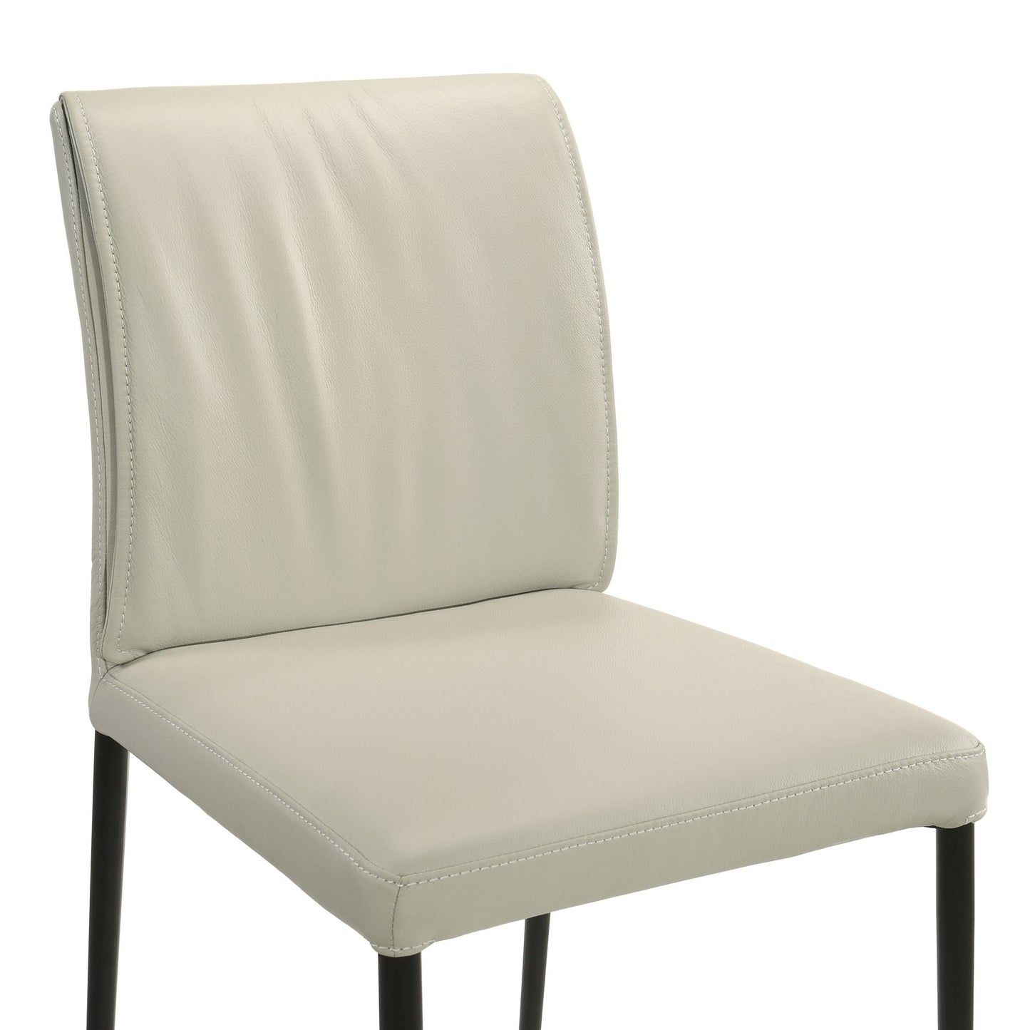 Meriam - Full Back Top Grain Leather Upholstered Metal Dining Chairs (Set of 2)