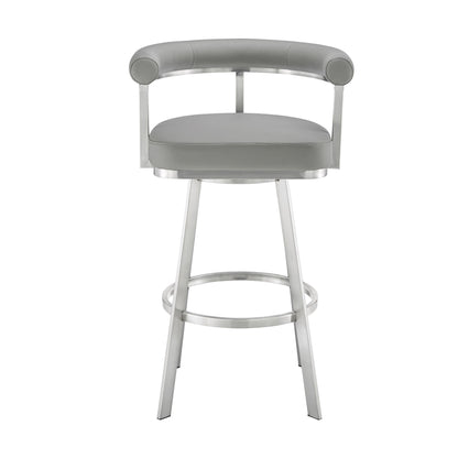 Nolagam - Swivel Bar Stool - Brushed Stainless Steel