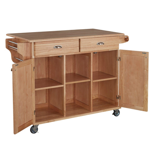 General Line - 35" Wood Kitchen Cart - Light Brown