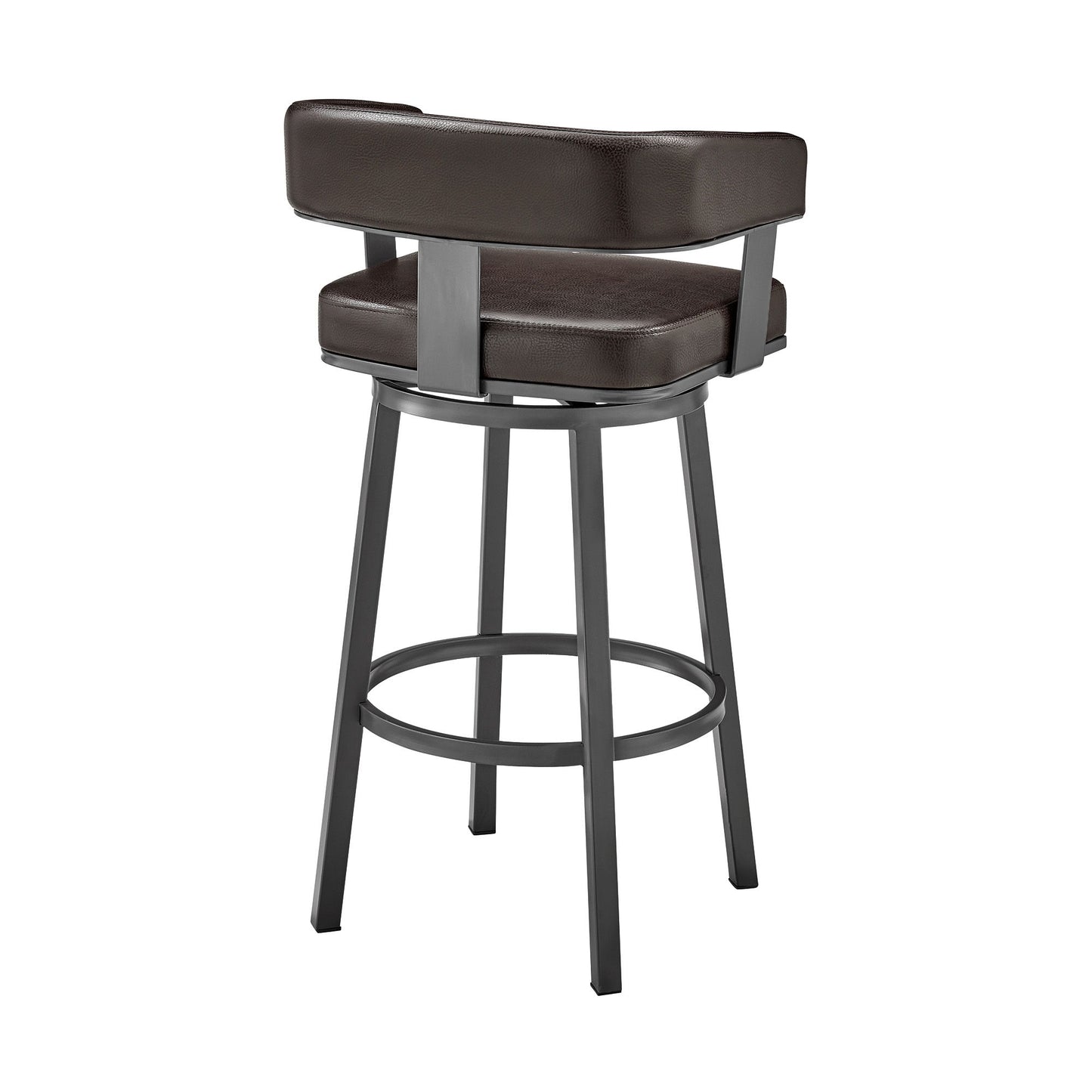 Cohen - 26" Counter Height Swivel Bar Stool - Java Brown Finish And Faux Leather
