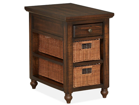 Cottage Lane - Wood Rectangular Chair Side End Table - Coffee