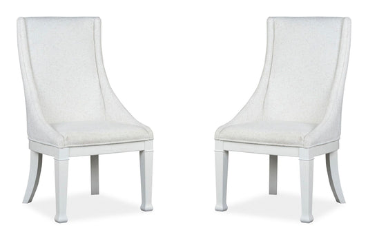 Kingston - Upholstered Host Chair (Set of 2) - Whisper White And Cerused Nutmeg