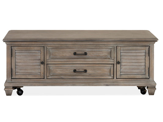 Lancaster - Lift Top Storage Cocktail Table (With Casters) - Dove Tail Grey